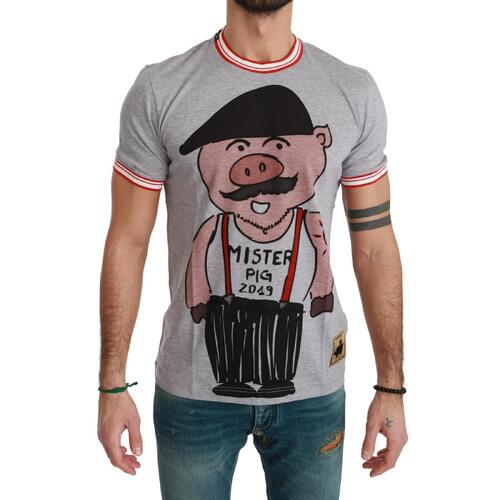 Authentic Dolce & Gabbana Roundneck T-Shirt with Year of the Pig Motive Men