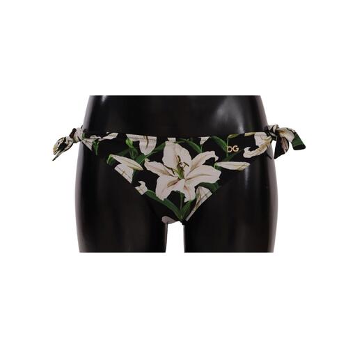 Lilies Print Drawstring Bikini Bottom by Dolce & Gabbana Women