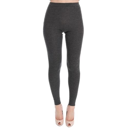 High Waist Cashmere Tights Pants with Logo Details Women