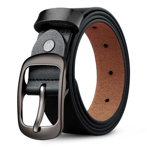 Genuine Leather 110-120CM Womens Belt Pin Buckle Top Layer Cow Leather