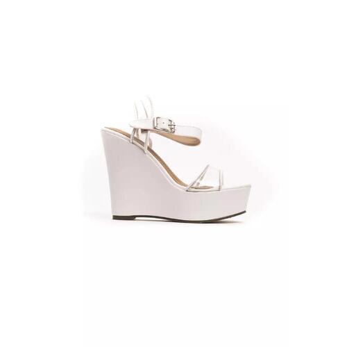 Transparent Band Wedge Sandal with Ankle Strap and Platform Women