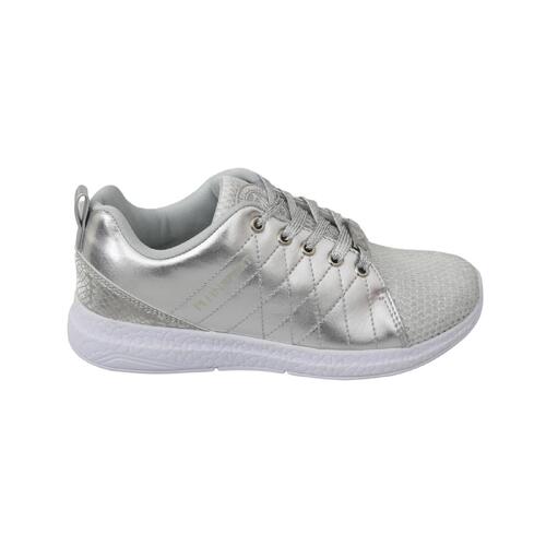 Gisella Sneakers - Silver Polyester Sneakers with Logo Details Women