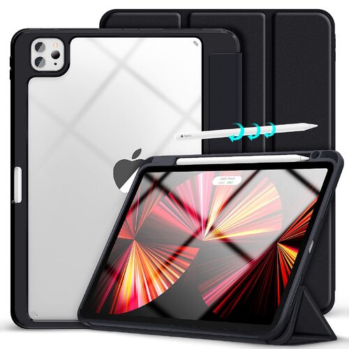 iPad Pro 11 Inch 2020-2022 Soft Tpu Smart Premium Case Auto Sleep Wake Stand Clear Cover Pencil holder