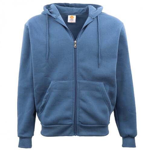 Adult Unisex Zip Plain Fleece Hoodie Hooded Jacket Mens Sweatshirt Jumper XS-8XL, Dusty Blue