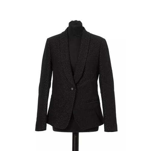 Lurex Detailed Fabric Jacket with Slim Cut and One Button Closure