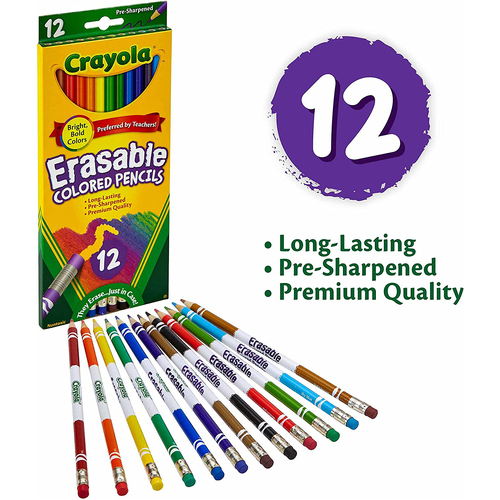 Erasable Colored Pencils with Erasers