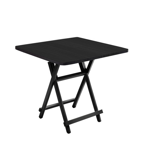 Black Dining Table Portable Square Surface Space Saving Folding Desk Home Decor