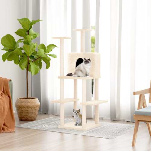 Cat Tree with Sisal Scratching Posts 144.5 cm