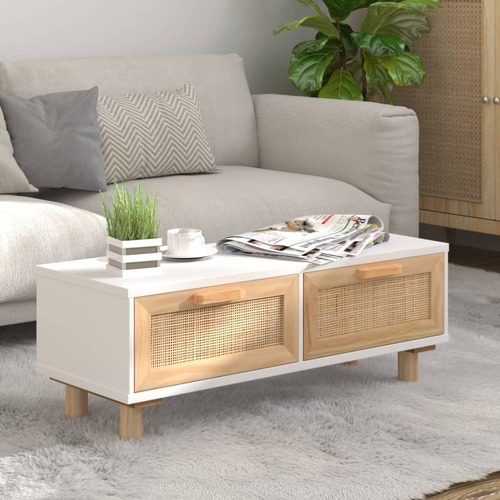 Coffee Table 80x40x30 cm Engineered Wood&Solid Wood Pine