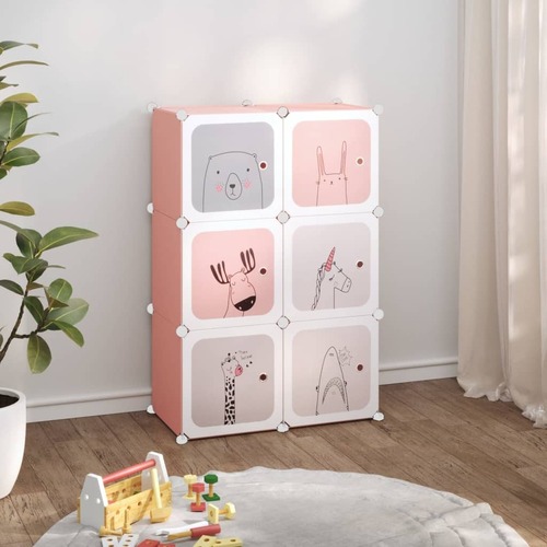 Cube Storage Cabinet for Kids with Cubes Pink PP