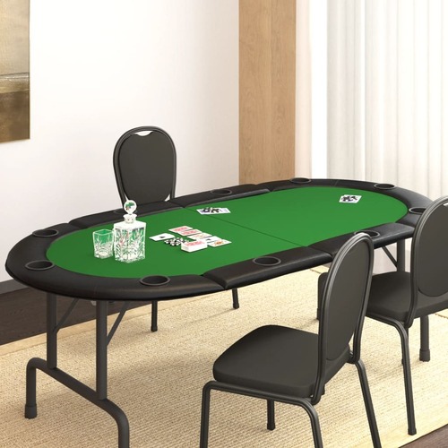10-Player Folding Poker Tabletop 208x106x3 cm