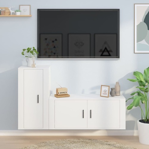 2 Piece TV Cabinet Set Engineered Wood