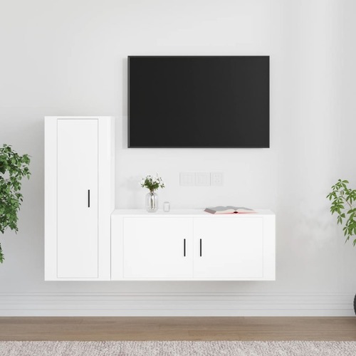 2 Piece TV Cabinet Set Engineered Wood