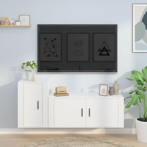 2 Piece TV Cabinet Set Engineered Wood