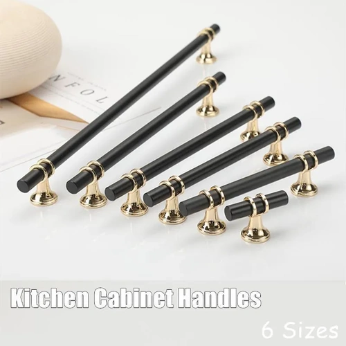 Black Gold Design Kitchen Cabinet Handles Drawer Bar Handle Pull 96 128 160 192 320 mm