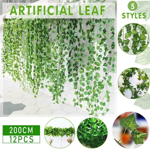 12 X 2M Artificial Ivy Vine Fake Foliage Flower Hanging Leaf Garland Plant Party