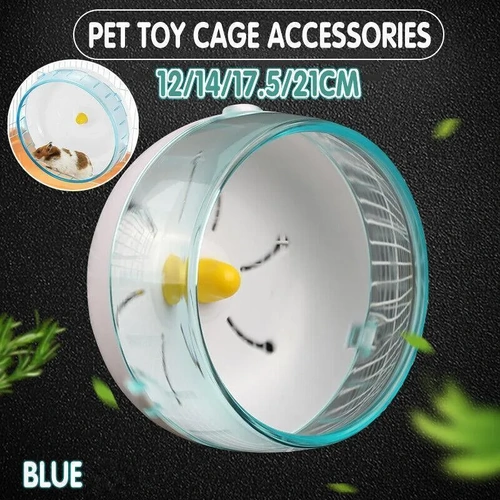 Blue Hamster Guinea Pig Running Disc Cage Accessories Running Round Wheel Pet Toys