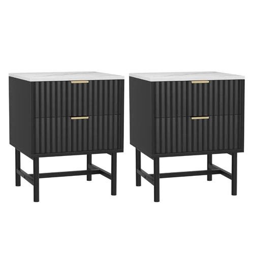 Artiss 2x Bedside Table 2 Drawers