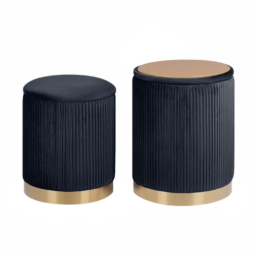 2X Side Table Storage Ottoman
