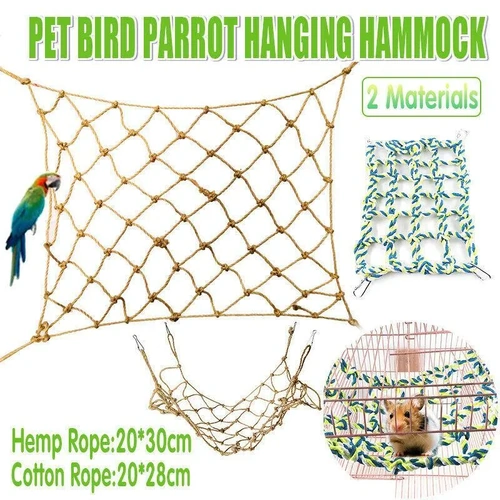 Hanging Climbing Net for Birds and Small Pets Cotton or Hemp Rope Cage Hammock