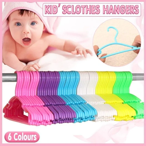 10pcs Small Plastic Clothes Hangers Mini Coat Hanger Set for Wardrobe Storage