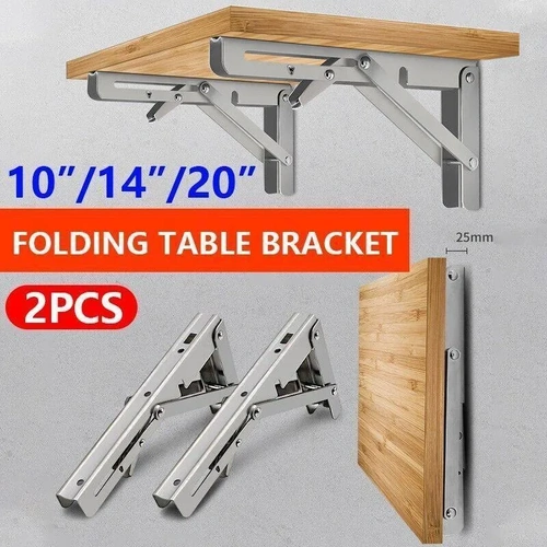 10-20" Heavy-Duty Stainless Steel Folding Table Bracket 200Kg Load