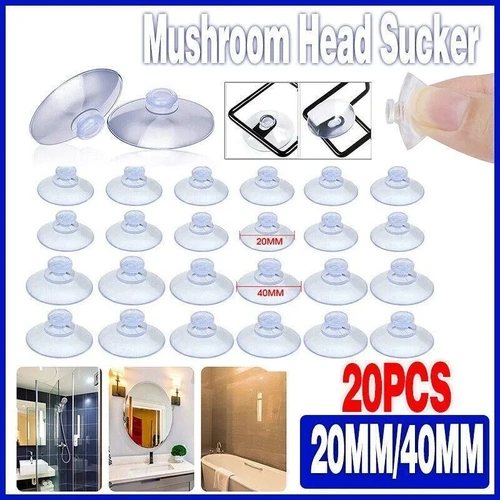 20Pcs 20/40Mm Suction Cups Caps Suckers Aquarium Fish Tank Glass Hanger Pads