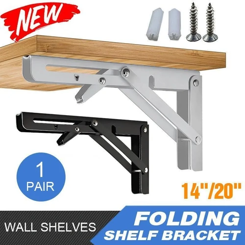 Traderight Table Bracket Folding Stainless Steel 150KG Wall Shelf Bench 2PCS