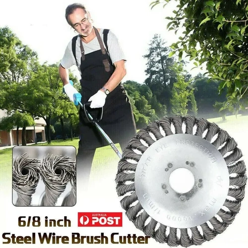 6/8inch Weed Brush Steel Wire Trimmer Wheel Garden Lawn Mower Head Tool Grass Cutter