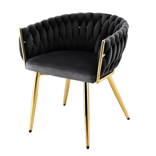 1x Dining Chair Armchair Cafe Kitchen Lounge Chairs Velvet Weaving