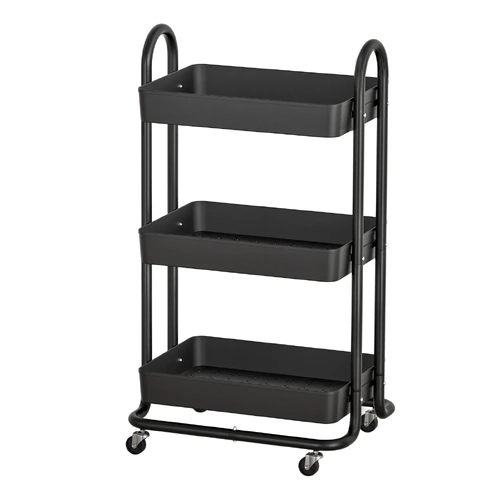 Storage Trolley Kitchen Cart 3 Tiers Rack Shelf Organiser Wheels