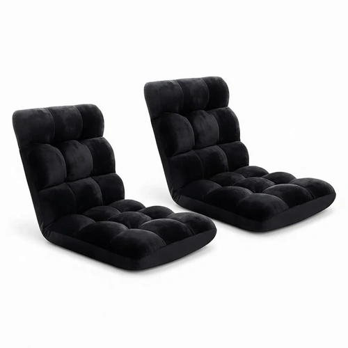 Artiss 2X Lounge Sofa Bed Flannel Fabric