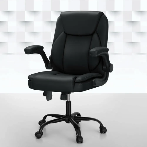 2 Point Massage Office Chair Leather Mid
