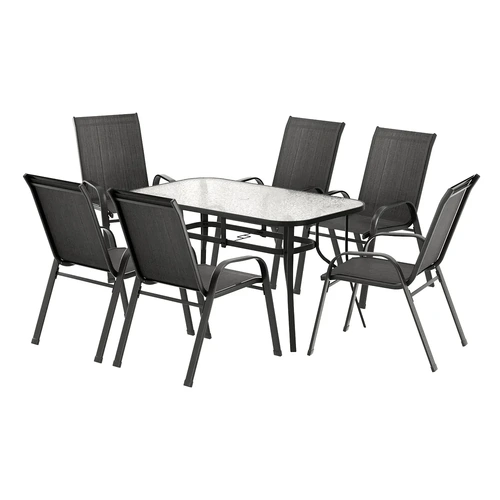 7PC Outdoor Dining Set Table and Chairs Patio Furniture Bistro Set Garden