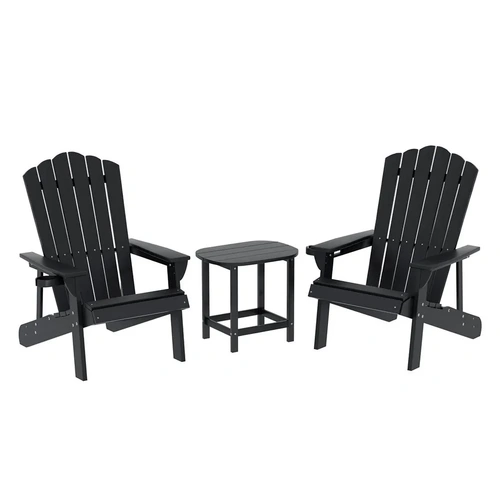 Outdoor Table and Chairs HDPE Adirondack Beach Chair Sun Lounge Patio Furniture Garden