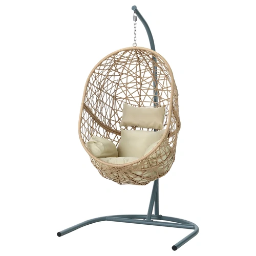 Outdoor Egg Swing Chair Wicker Rattan Furniture Pod Stand Cushion
