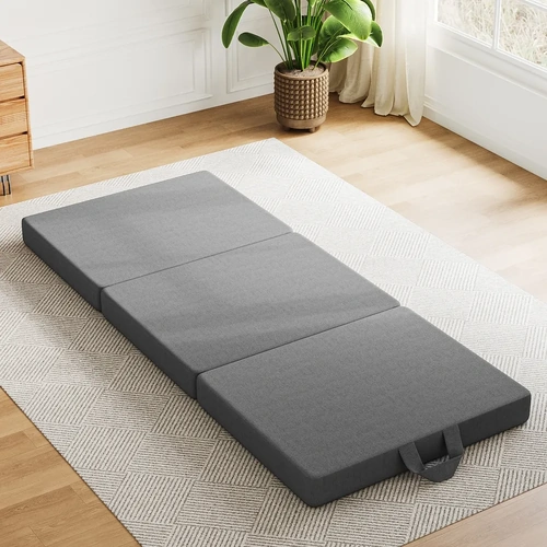 BedStory Folding Mattress Small King Single Trifold Mattress Firm Support Foam Washable Cover