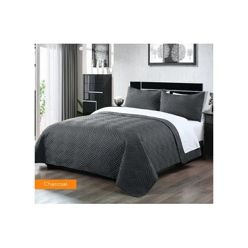 3 piece embossed comforter set queen