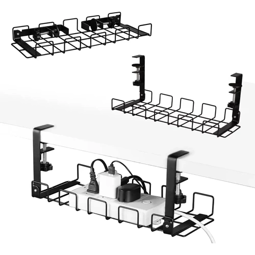 2 pack Under Desk Cable Management Tray