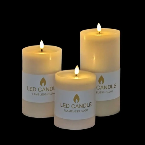 bulk 6 Reflection Led Pillar Candle Rustic