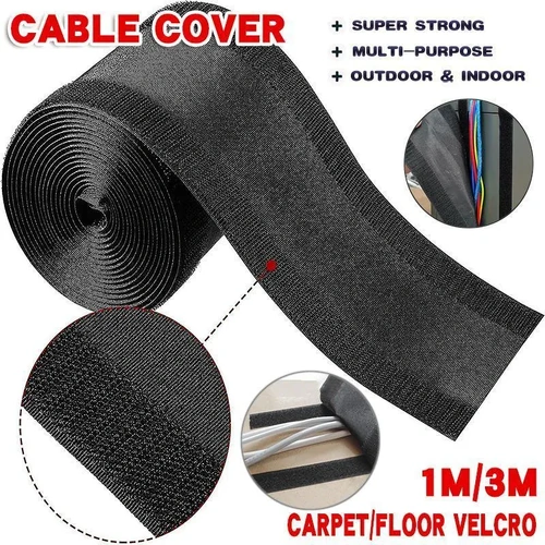 Cable Cover Nylon Sticky Wire Protector Floor Blanket Reusable Cord Tube Cover
