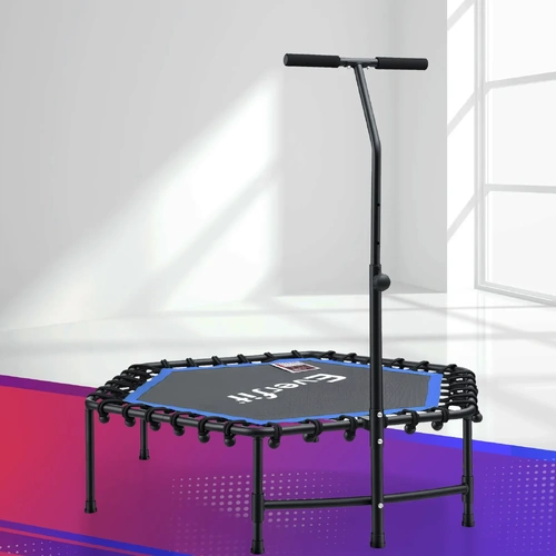 48inch Hexagon Fitness Trampoline Rebounder Adjustable Handrail