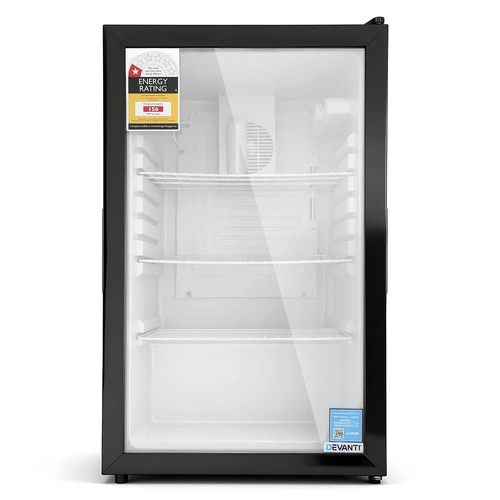 Devanti Bar Fridge Glass Door Mini Fridge Countertop Cooler
