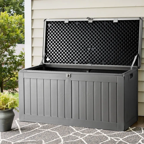 Outdoor Storage Box Container Lockable Garden Bench Tool Shed