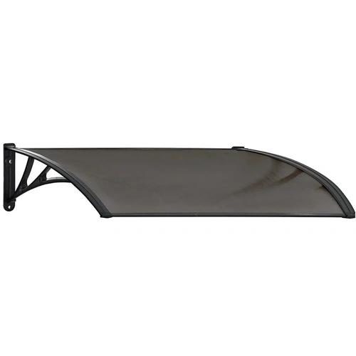 SHADE SHIELD Aluminium Exterior Awning, Black DIY External UV Rain Protection Tinted Polycarbonate Canopy Cover