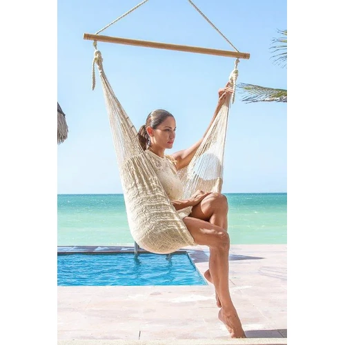 Mayan Legacy Outdoor Cotton Mexican Hammock Chair in Colour