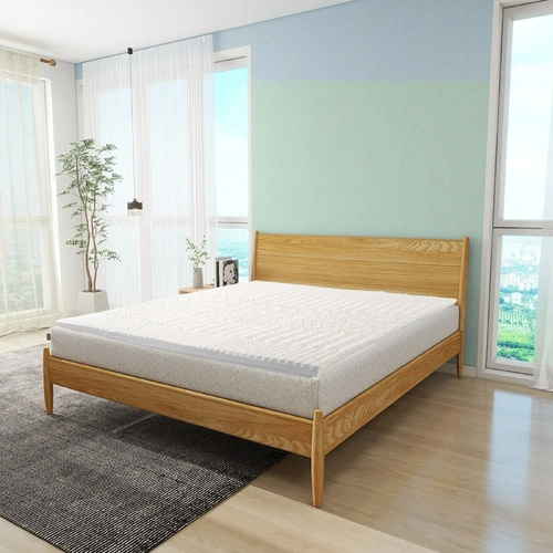 Memory Foam Mattress Topper with Bamboo Cover - King