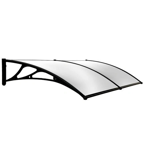 SHADE SHIELD Aluminium Exterior Awning, Black DIY External UV Rain Protection Polycarbonate Canopy Cover