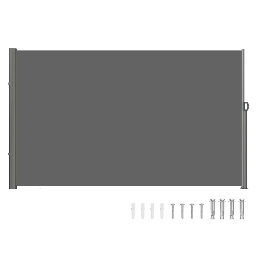 VEVOR Retractable Side Awning, Aluminum Outdoor Privacy Screen, 280g Polyester Water-proof Retractable Patio Screen, UV 30+ Room Divider Wind
