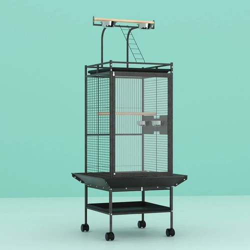 Bird Cage Large Cages Parrot Aviary Stand-Alone Budgie Wheels Castor